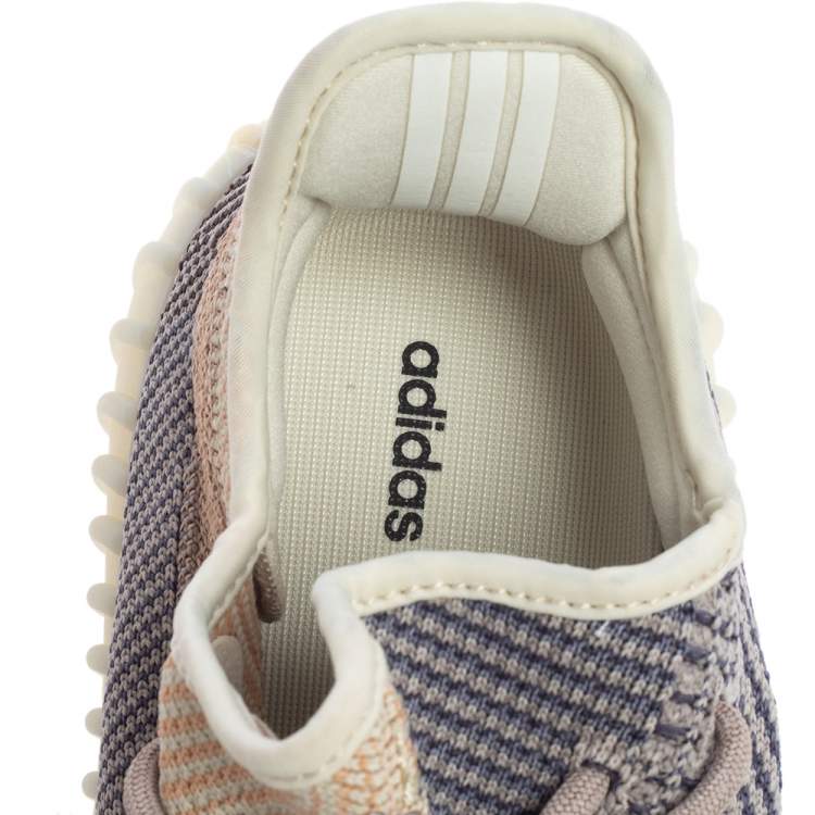 Pre Owned Yeezy x adidas Multicolor Knit Fabric Boost 350 V2 Ash Pearl Sneakers Size 44 2/3