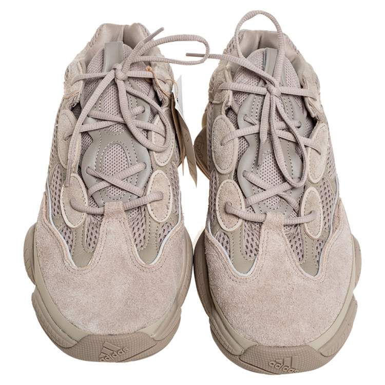 Pre Owned Yeezy x Adidas Beige Mesh And Suede 500 Taupe Light Sneakers Size FR 47 1/3