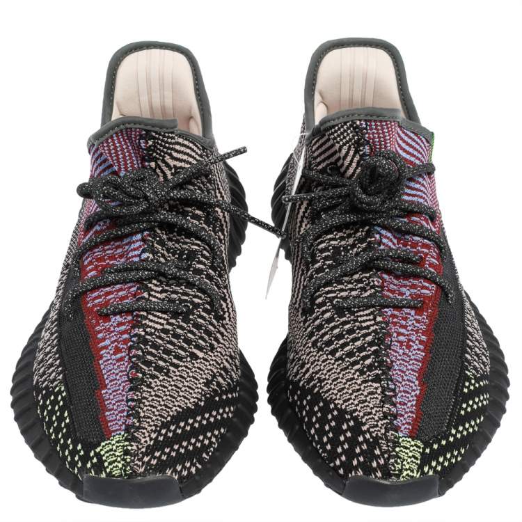 Pre Owned Yeezy x Adidas Multicolor Knit Fabric Boost 350 V2 Yecheil Sneakers Size 45 1/3