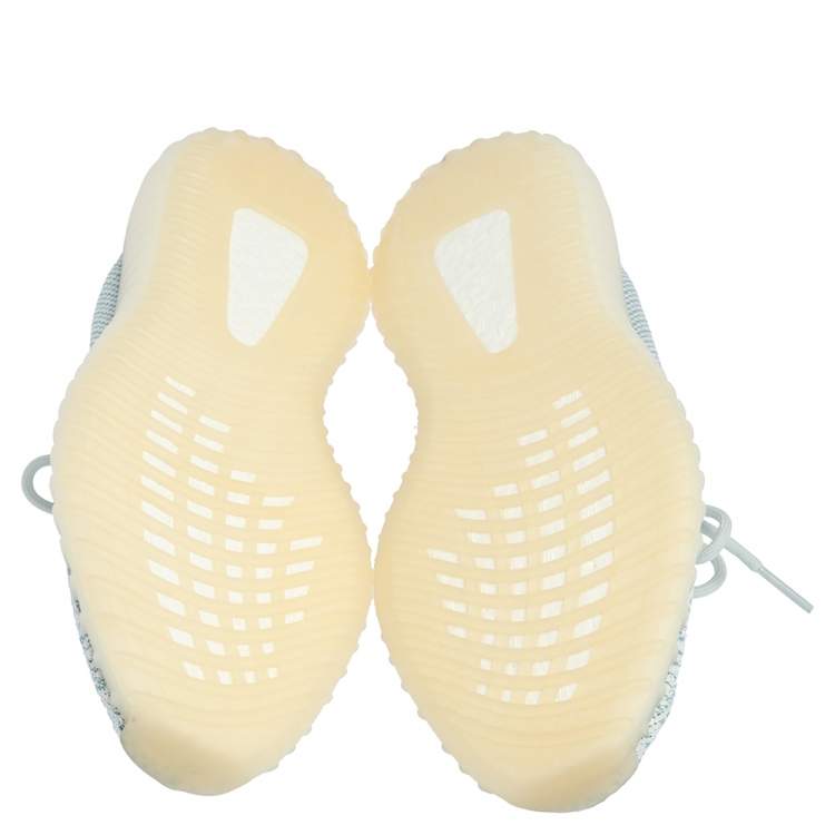 مملوكة مسبقًا Yeezy x Adidas White/Blue Knit Fabric Boost 350 V2 Cloud White Sneakers Size 44 2/3