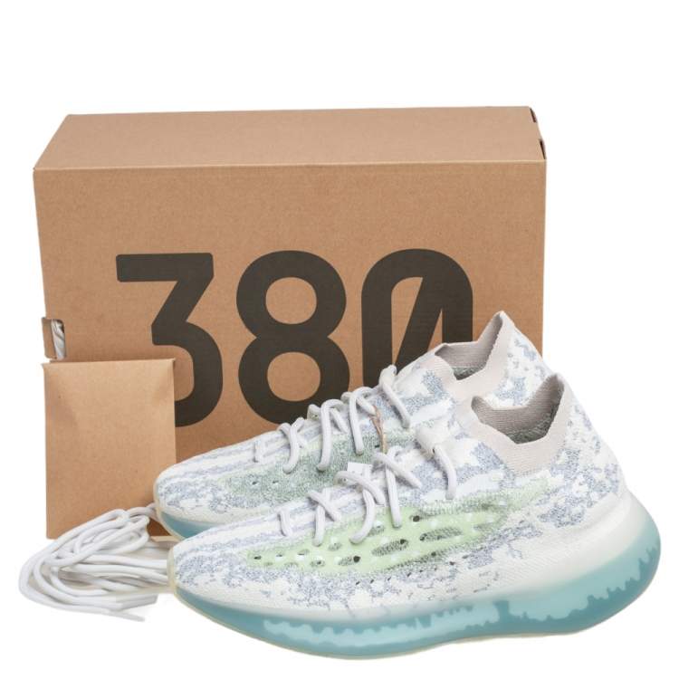 Pre Owned Yeezy x Adidas Blue Knit Fabric Boost 380 Alien Sneakers Size 43 1/3