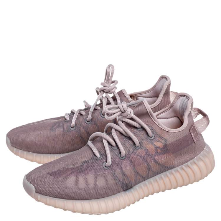 Pre Owned Yeezy x Adidas Beige Mesh 350 V2 Mono Mist Low Top Sneakers Size 42 2/3