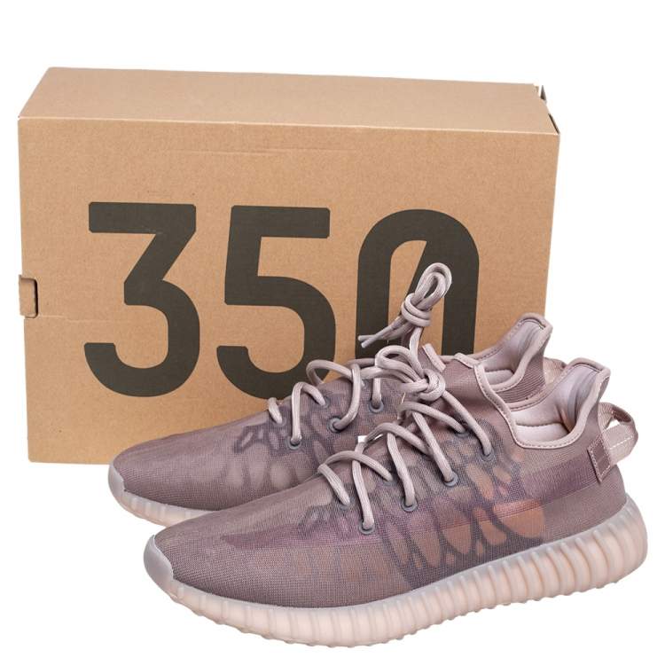 Pre Owned Yeezy x Adidas Beige Mesh 350 V2 Mono Mist Sneakers Size 46 2/3