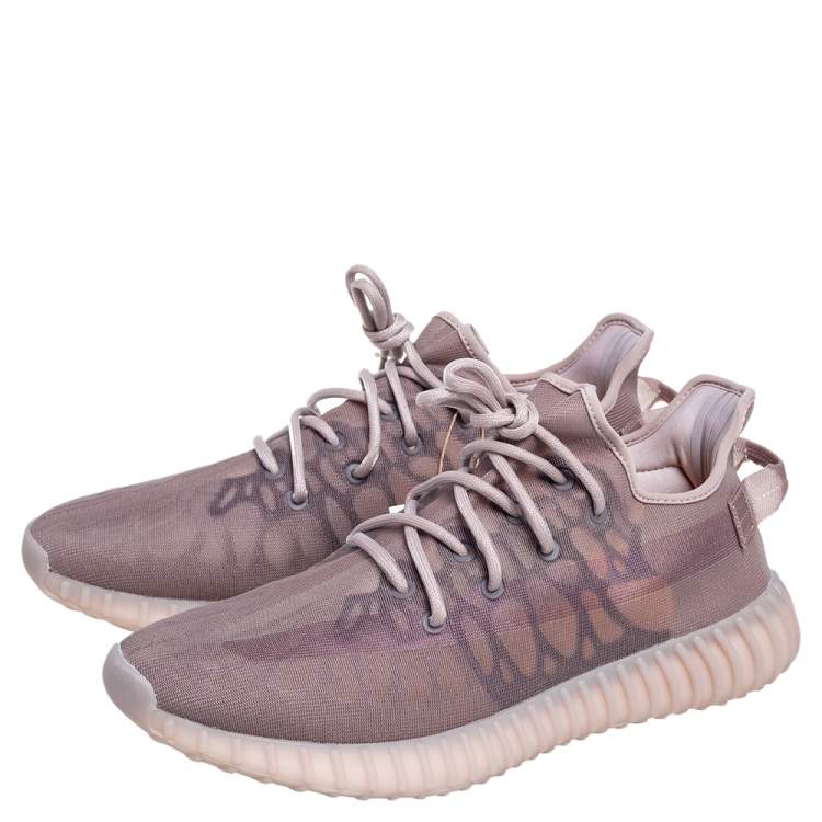 Pre Owned Yeezy x Adidas Beige Mesh 350 V2 Mono Mist Sneakers Size 46 2/3