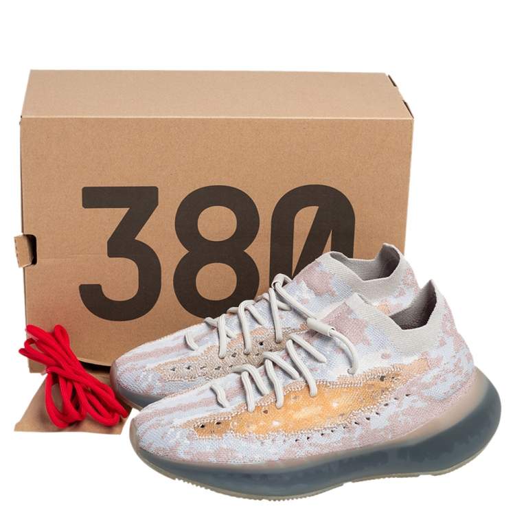 Pre Owned Yeezy x Adidas Multicolor Knit Fabric Boost 380 Pepper Sneakers Size 44