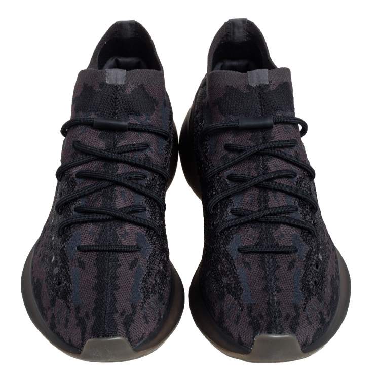 Pre Owned Yeezy x Adidas Multicolor Knit Fabric Boost 380 Onyx Sneakers Size 44