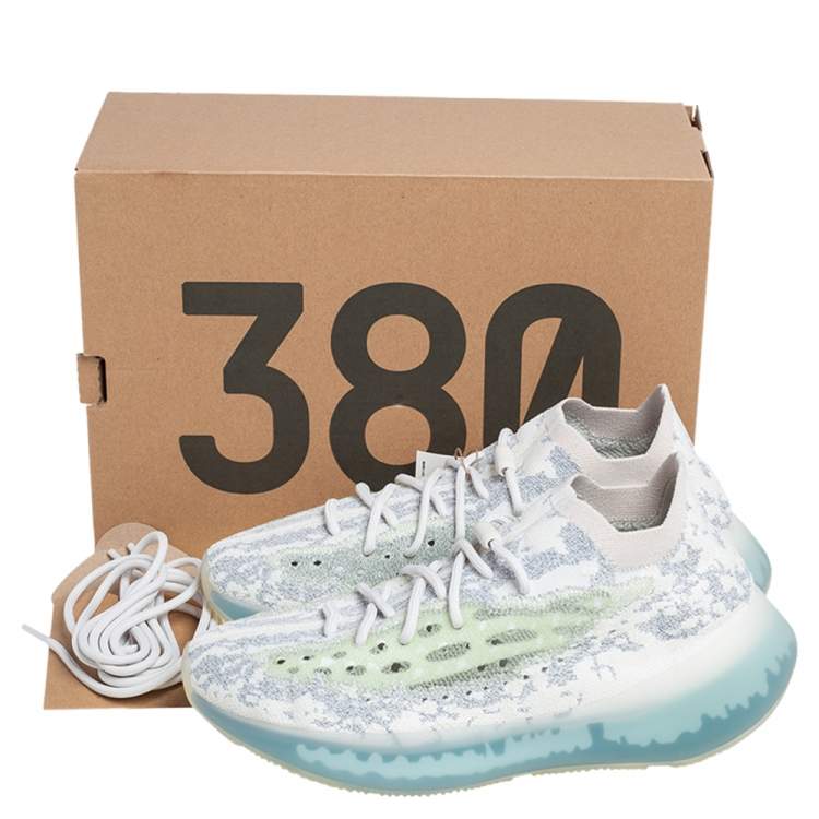 Pre Owned Yeezy x Adidas Multicolor Knit Fabric Boost 380 Alien Blue Sneakers Size 44