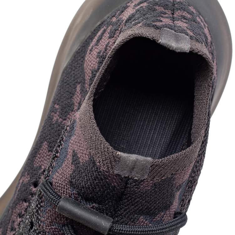 Pre Owned Yeezy x Adidas Multicolor Knit Fabric Boost 380 Onyx Sneakers Size 40 2/3