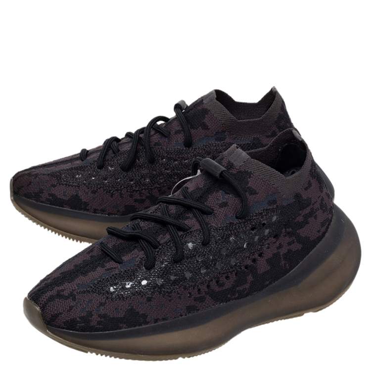 Pre Owned Yeezy x Adidas Multicolor Knit Fabric Boost 380 Onyx Sneakers Size 40 2/3