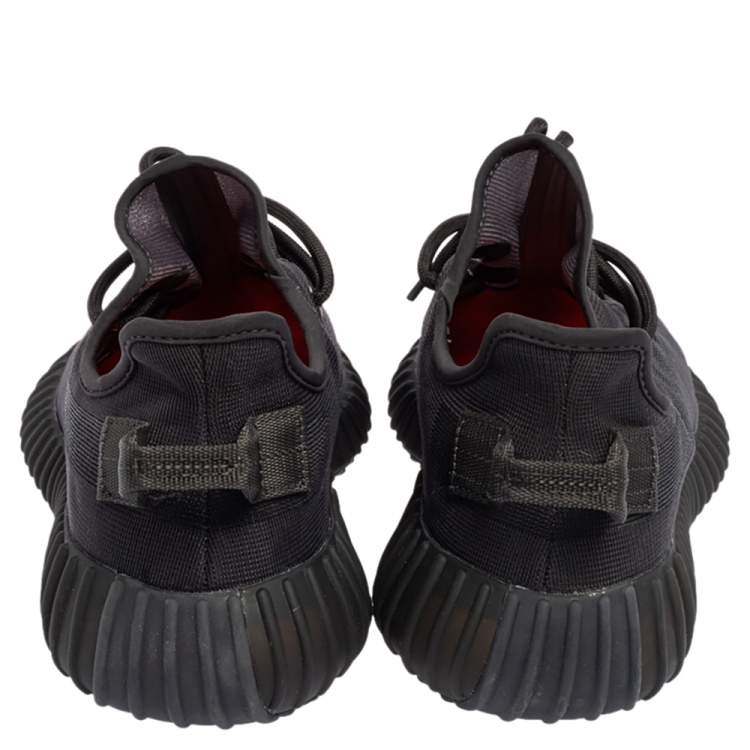 Pre Owned Yeezy x Adidas Black Mesh 350 V2 Mono Cinder Sneakers Size 40 2/3