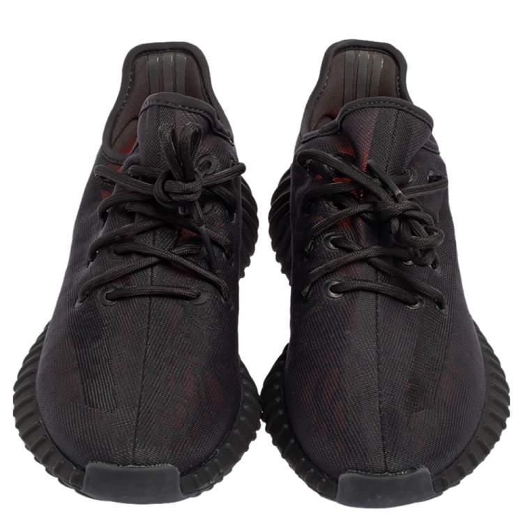 Pre Owned Yeezy x Adidas Black Mesh 350 V2 Mono Cinder Sneakers Size 40 2/3