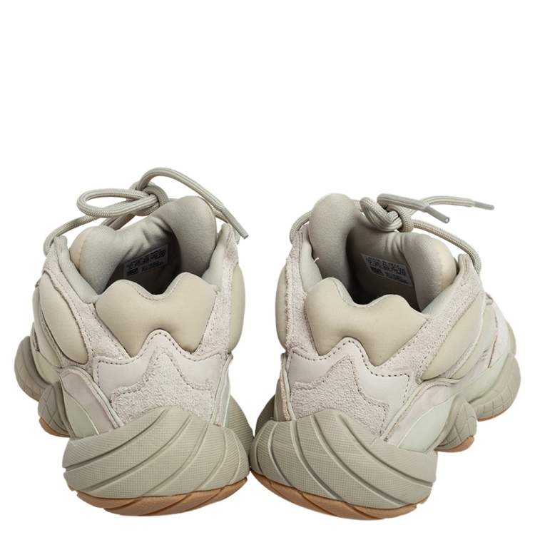 Pre Owned Yeezy x Adidas Green Neoprene and Suede Yeezy 500 Stone Sneakers Size 40