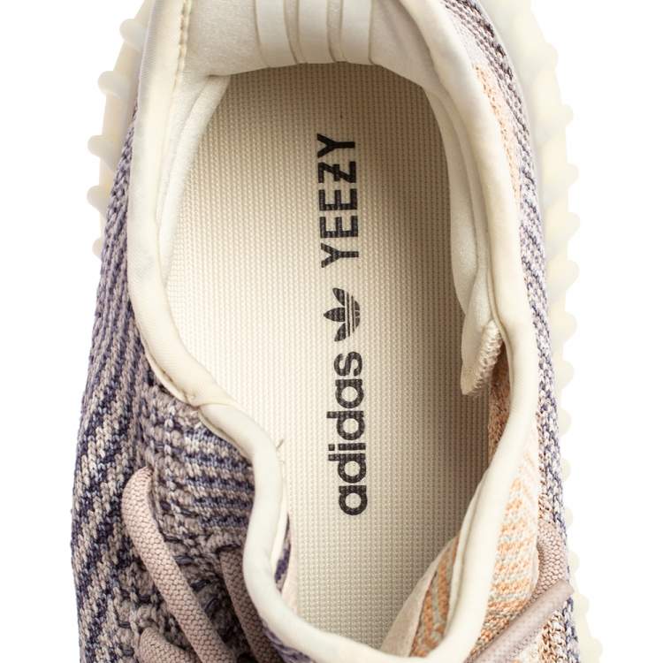 Pre Owned Yeezy x adidas Multicolor Knit Fabric Boost 350 V2 Ash Pearl Sneakers Size 44 2/3