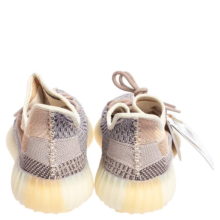 Pre Owned Yeezy x adidas Multicolor Knit Fabric Boost 350 V2 Ash Pearl Sneakers Size 44 2/3