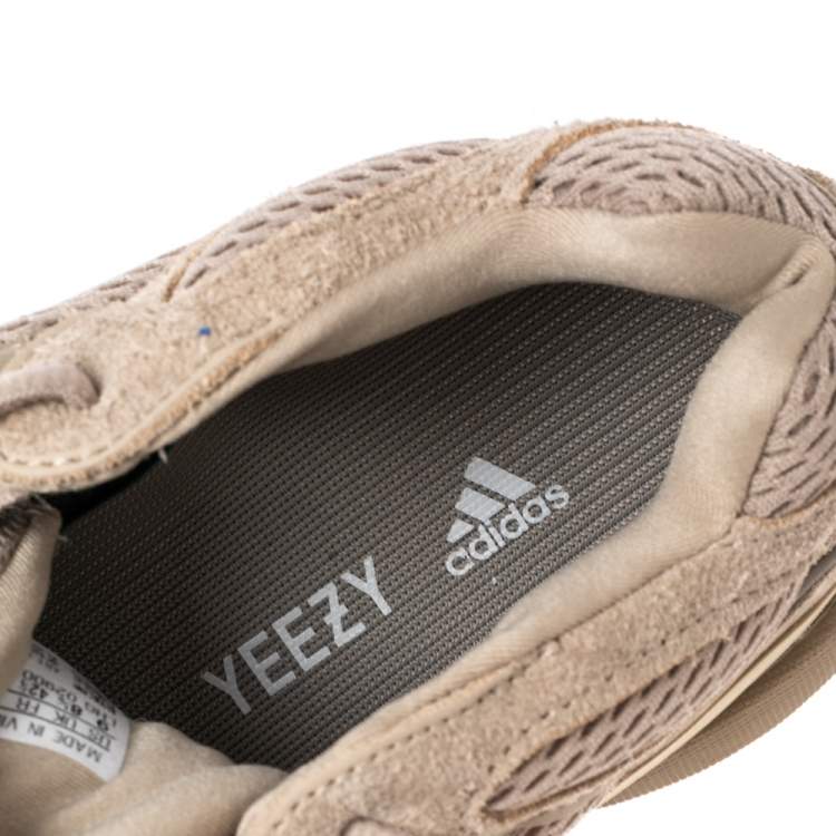 Pre Owned Yeezy x Adidas Beige Mesh And Suede 500 Taupe Light Sneakers Size 42 2/3