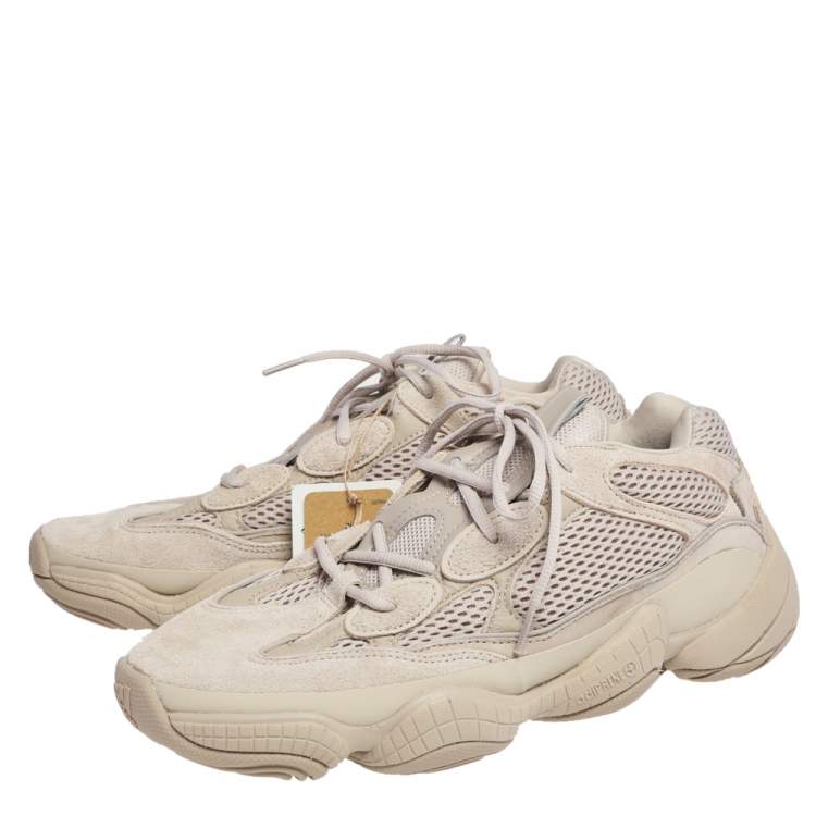 Pre Owned Yeezy x Adidas Beige Mesh And Suede 500 Taupe Light Sneakers Size 44