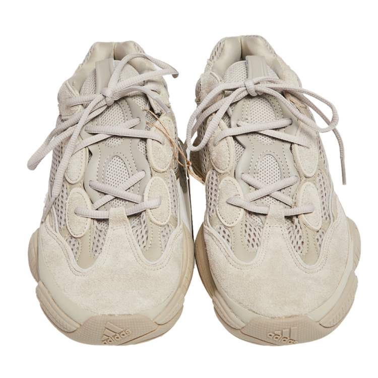 Pre Owned Yeezy x Adidas Beige Mesh And Suede 500 Taupe Light Sneakers Size 44