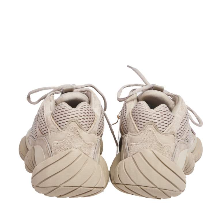 Pre Owned Yeezy x Adidas Beige Mesh And Suede 500 Taupe Light Sneakers Size 44