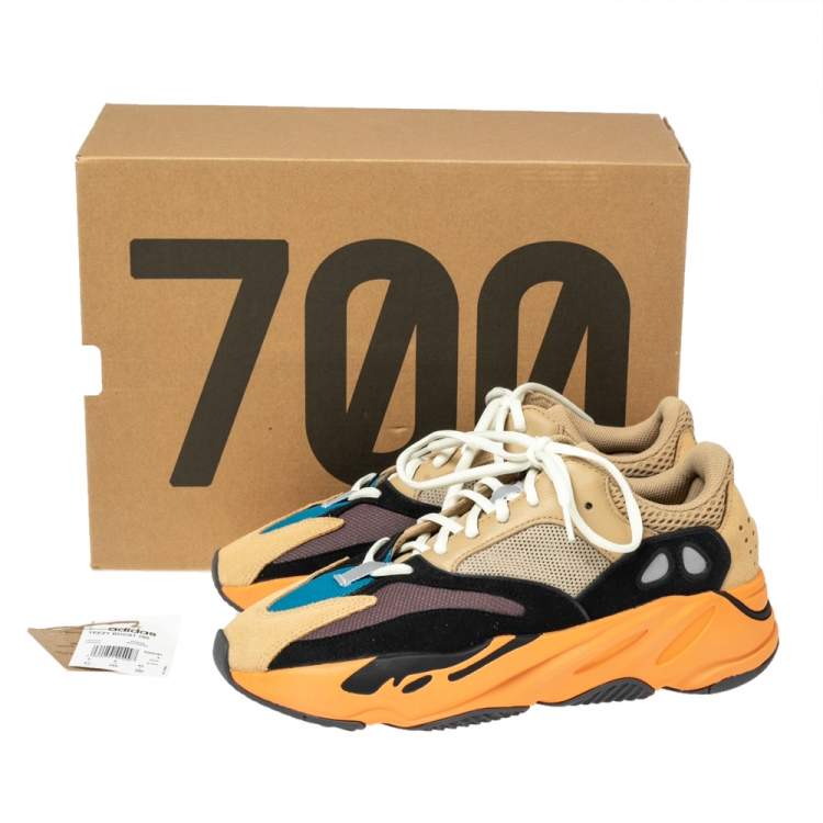 مملوكة مسبقًا Yeezy x Adidas Multicolor Mesh And Suede Boost 700 Enflame Amber Sneakers Size 42