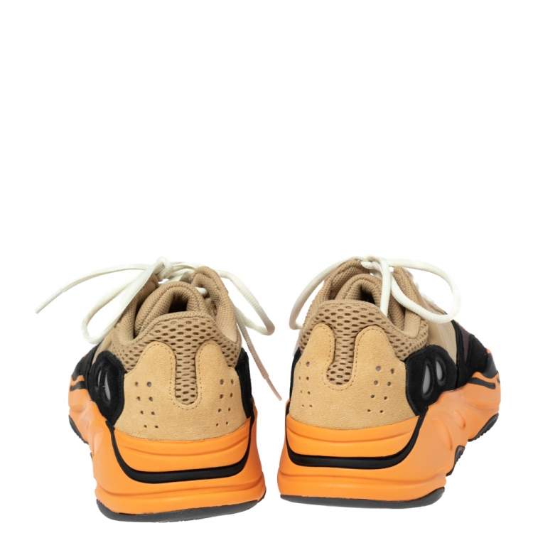 مملوكة مسبقًا Yeezy x Adidas Multicolor Mesh And Suede Boost 700 Enflame Amber Sneakers Size 42