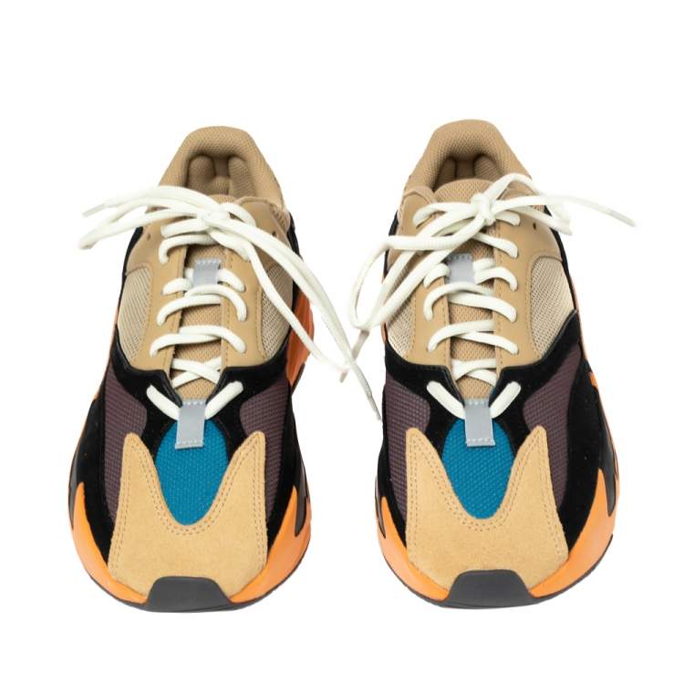 مملوكة مسبقًا Yeezy x Adidas Multicolor Mesh And Suede Boost 700 Enflame Amber Sneakers Size 42