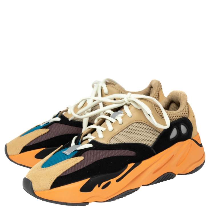 مملوكة مسبقًا Yeezy x Adidas Multicolor Mesh And Suede Boost 700 Enflame Amber Sneakers Size 42