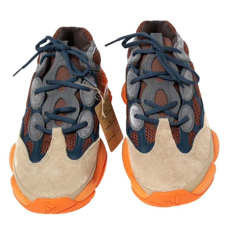 مملوكة مسبقًا Yeezy x Adidas Multicolor Mesh And Suede 500 Enflame Sneakers Size 45 1/3