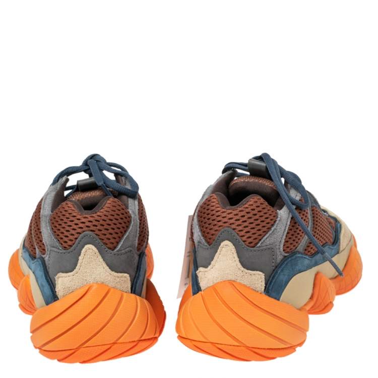 مملوكة مسبقًا Yeezy x Adidas Multicolor Mesh And Suede 500 Enflame Sneakers Size 45 1/3