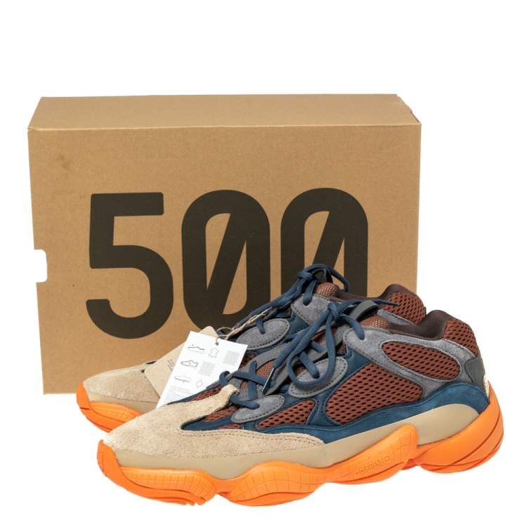 مملوكة مسبقًا Yeezy x Adidas Multicolor Mesh And Suede 500 Enflame Sneakers Size 45 1/3