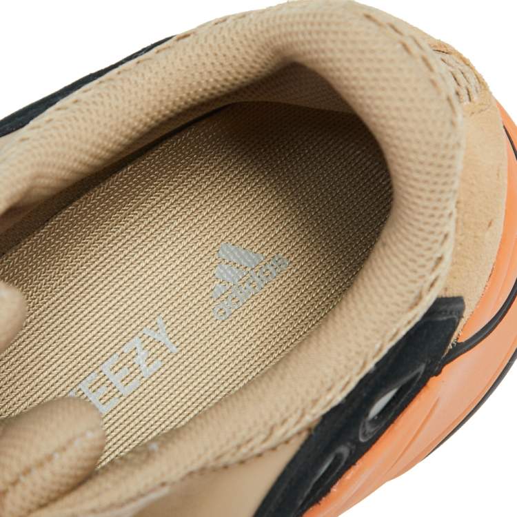Pre Owned Yeezy x Adidas Multicolor Mesh And Suede Boost 700 Enflame Amber Sneakers Size 43 1/3