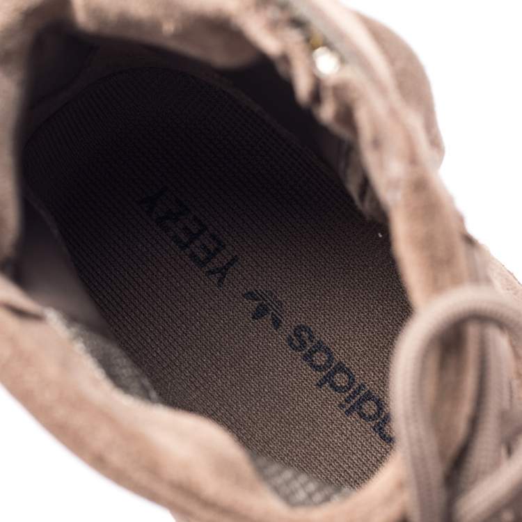 Pre Owned Adidas Yeezy Boost 750 Light Brown Suede Gum High Top Sneakers Size 42.5