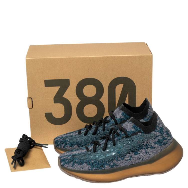 Pre Owned Yeezy x Adidas Multicolor Knit Fabric Boost 380 Covellite Sneakers Size 40