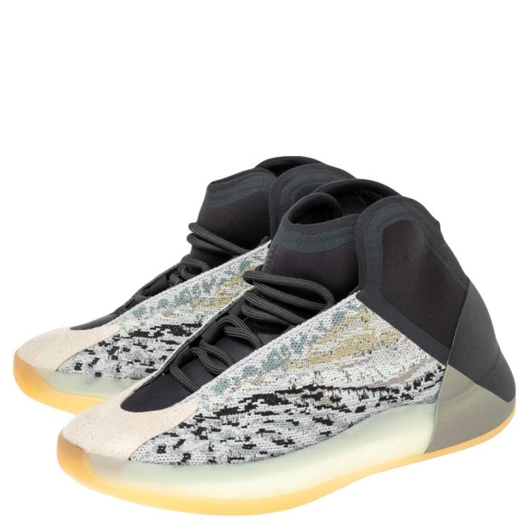 Pre Owned Yeezy x Adidas Multicolor Knit Fabric And Neoprene QNTM Sea Teal Sneakers Size 40