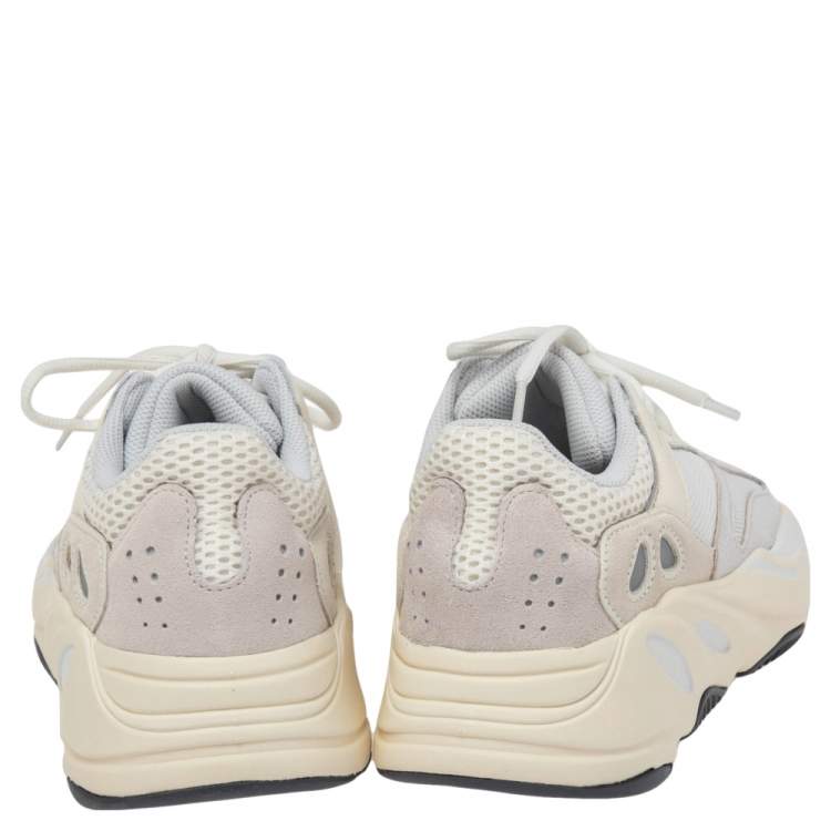Pre Owned Yeezy x Adidas White Leather, Suede And Mesh Boost 700 Analog Sneakers Size 40