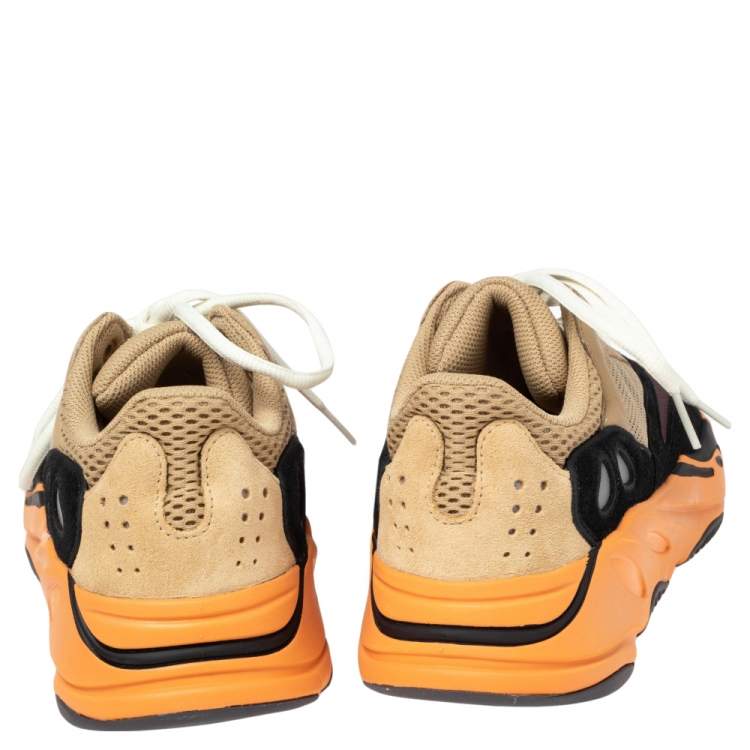 Pre Owned Yeezy x Adidas Multicolor Mesh And Suede Boost 700 Enflame Amber Sneakers Size 40 2/3