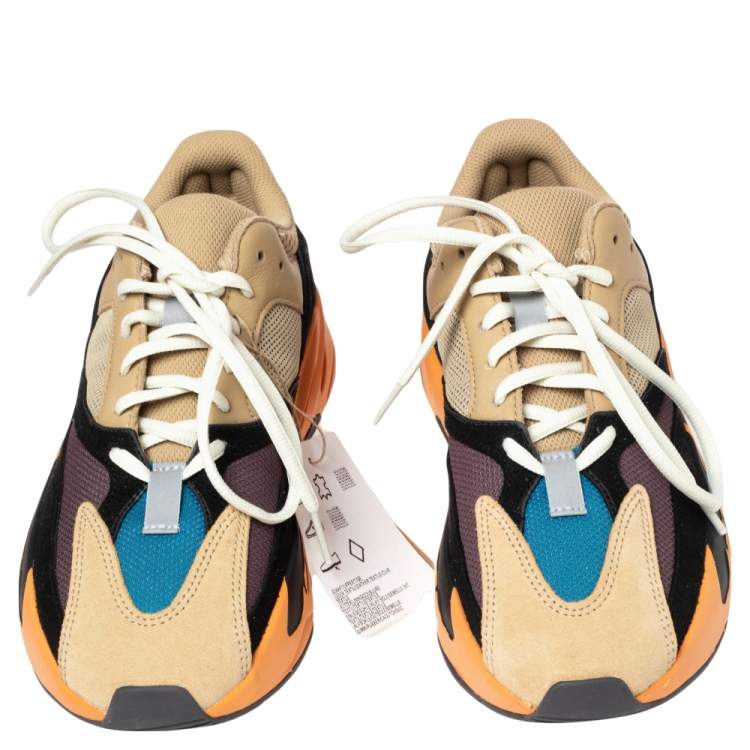Pre Owned Yeezy x Adidas Multicolor Mesh And Suede Boost 700 Enflame Amber Sneakers Size 40 2/3