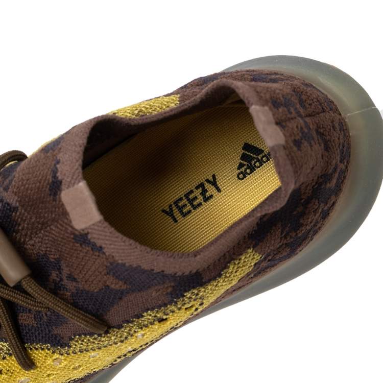 Pre Owned Yeezy x adidas Brown/Yellow Knit Fabric Boost 380 LMNTE Sneakers Size 46