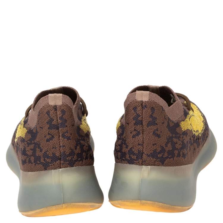 Pre Owned Yeezy x adidas Brown/Yellow Knit Fabric Boost 380 LMNTE Sneakers Size 46