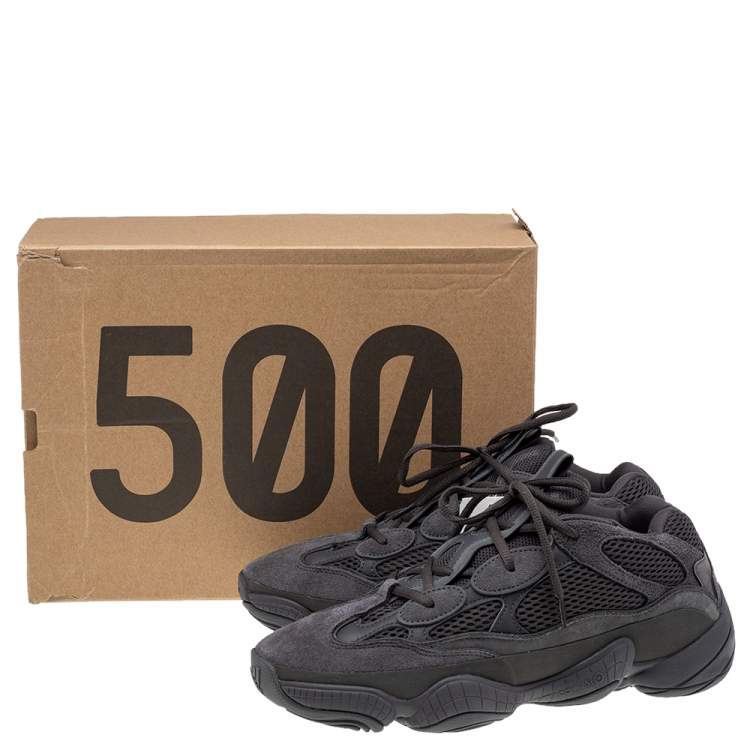 Pre Owned Yeezy x Adidas Grey Leather, Suede, And Mesh Yeezy 500 Utility Low Top Sneakers Size 46