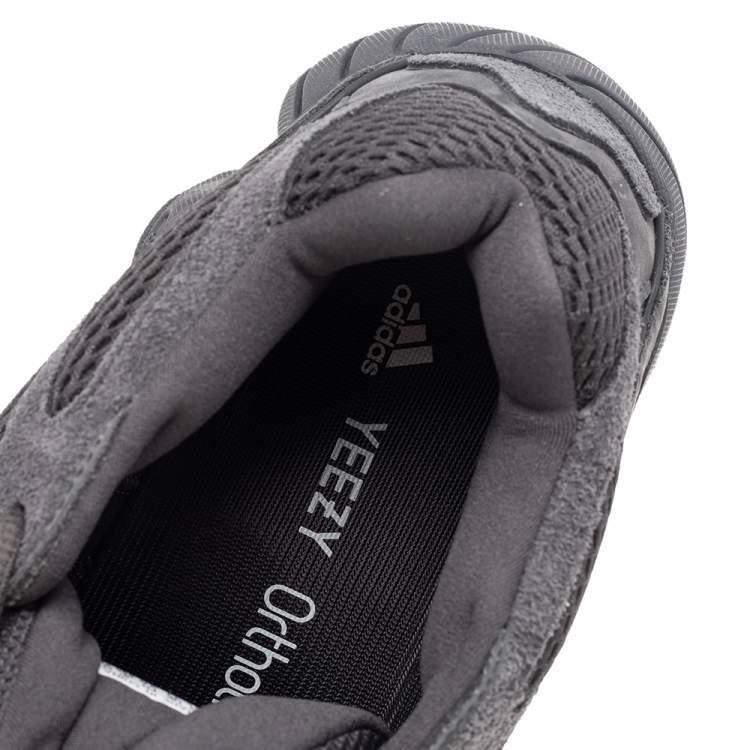 Pre Owned Yeezy x Adidas Grey Leather, Suede, And Mesh Yeezy 500 Utility Low Top Sneakers Size 46