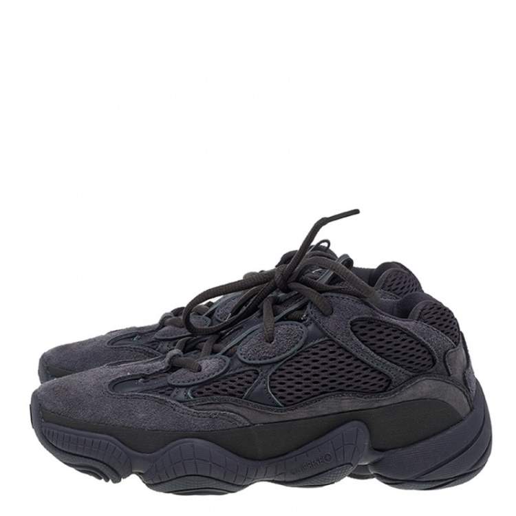 Pre Owned Yeezy x Adidas Grey Suede And Mesh Yeezy 500 Utility Low Top Sneakers Size 37 1/3