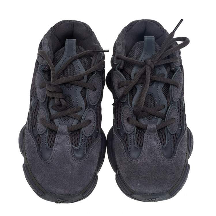 Pre Owned Yeezy x Adidas Grey Suede And Mesh Yeezy 500 Utility Low Top Sneakers Size 37 1/3