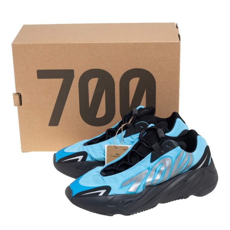 Pre Owned Yeezy x Adidas Blue Nylon Boost 700 MNVN Bright Cyan Sneakers Size 42