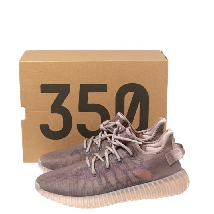 Pre Owned Yeezy x Adidas Beige Mesh 350 V2 Mono Mist Low Top Sneakers Size FR 45 ⅓