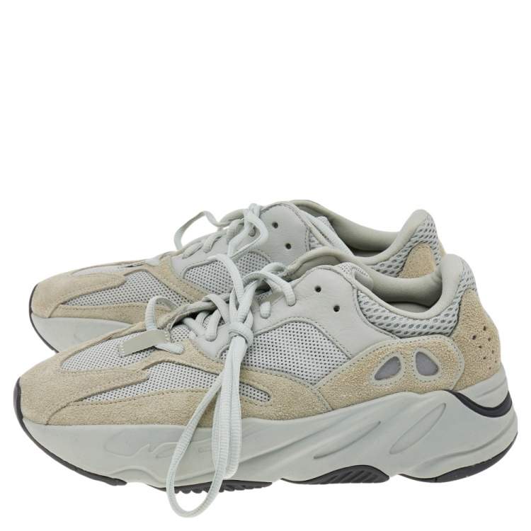 Pre Owned Yeezy x Adidas Grey Mesh And Suede Boost 700 Salt Sneakers Size 42