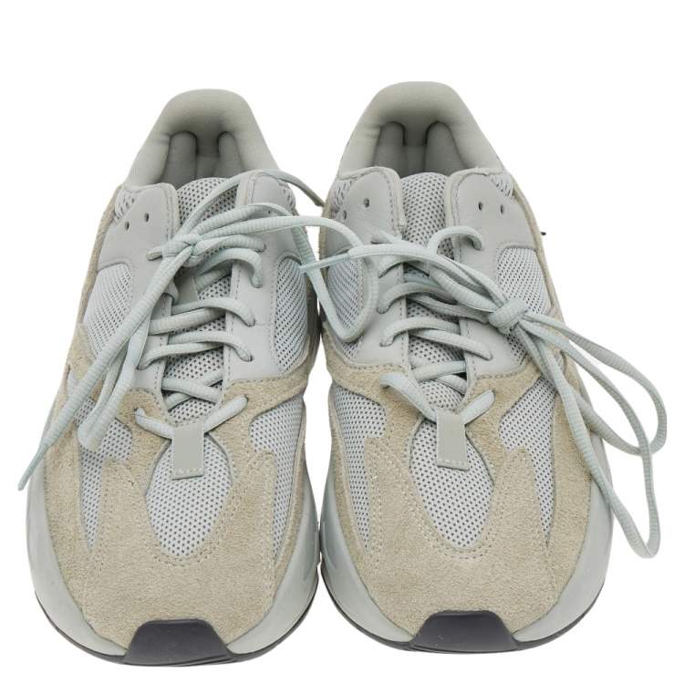 Pre Owned Yeezy x Adidas Grey Mesh And Suede Boost 700 Salt Sneakers Size 42