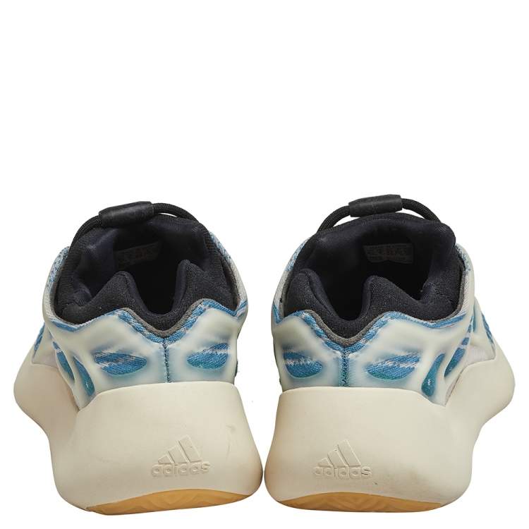 Pre Owned Yeezy x Adidas Blue-Black Knit Fabric 700 V3 Kyanite Sneakers Size 42 