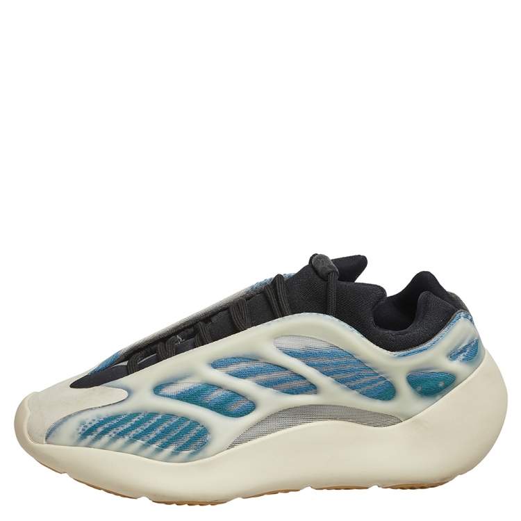 Pre Owned Yeezy x Adidas Blue-Black Knit Fabric 700 V3 Kyanite Sneakers Size 42 