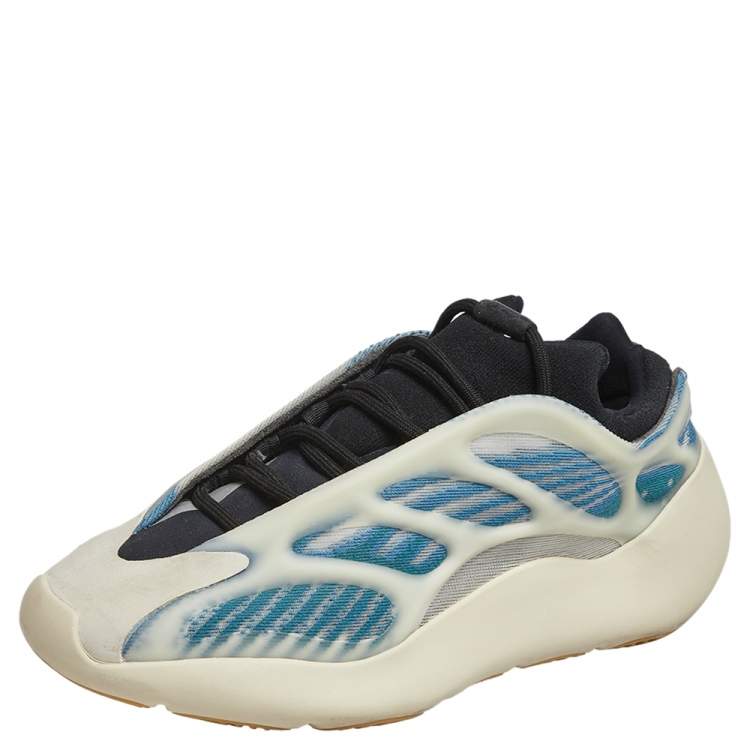 Pre Owned Yeezy x Adidas Blue-Black Knit Fabric 700 V3 Kyanite Sneakers Size 42 