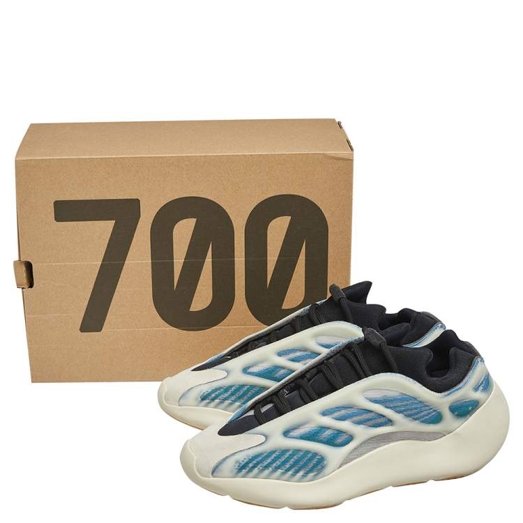 Pre Owned Yeezy x Adidas Blue-Black Knit Fabric 700 V3 Kyanite Sneakers Size 42 